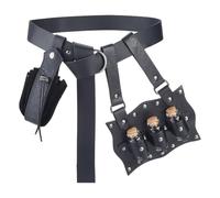 DELORIGIN Sac banane avec 3 lièges, bouteille de potion magique, médiéval, période de la Renaissance, avec alchimie, flacon magique, accessoire de sorcière, pour Halloween, festival, cosplay, Noir