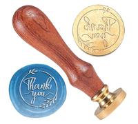 DELORIGIN Sceau de Cire en Forme de Couronne « Merci » pour Invitations de Mariage Tampon en Relief Tête de Sceau de Cire en Laiton pour Enveloppes Emballage Cadeau Décoration Artisanale Adhésif seal