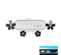 DELORIGIN Support de téléphone de voiture en strass - Base blanche - Fleur | Clip de sortie d'air universel robuste, poignée stable pour smartphones, prend en charge une seule main