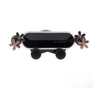 DELORIGIN Support de téléphone portable pour voiture, motif fleur en strass | Clip de ventilateur universel robuste, poignée stable pour smartphones, prise en charge d'une seule main