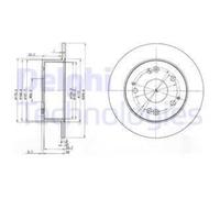 DELPHI 2x Disque De Frein Arrière Ø260 Mm Voll Pour Honda Accord VI CK CG CH CF8