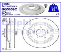 DELPHI 2X Disque De Frein Arrière Ø300 Mm Plein Pour Hyundai Kona OS EV OSE OSI