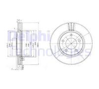 DELPHI 2X Disque De Frein Avant Ø280 Mm Ventilé Pour Chrysler Voyager IV RG 2.8