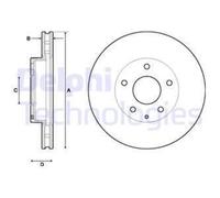 DELPHI 2X Disque De Frein Avant Ø280 Mm Ventilé Pour Mazda 3 BM BN 2.0 1.5 2.2 D