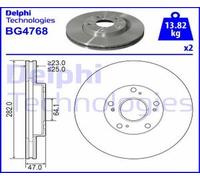 DELPHI 2X Disque De Frein Avant Ø282 Mm Ventilé Pour Honda Accord VI CK CG CH