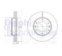 DELPHI 2X Disque De Frein Avant Ø300 Mm Ventilé Pour Hyundai H-1 Travel TQ 2.5