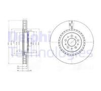 DELPHI 2X Disque De Frein Avant Ø330 Mm Ventilé Pour Alfa Romeo 147 937 3.2 GTA