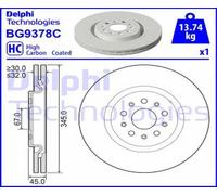 DELPHI 2X Disque De Frein Avant Ø345 Mm Pour Maserati Levante Tout Terrain