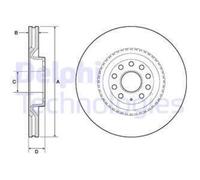 DELPHI 2x Disque de Frein Avant Ø345 MM pour VW Golf VI 5K1 1.4 Passat Variant