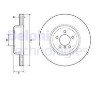 DELPHI 2x Disque de Frein Avant Ø370 MM Ventilé pour BMW 3er Touring F31 330d