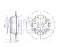 DELPHI 2x Disques de Frein Arrière Ø282 MM pour Honda Accord VII Tourer CM 2.0