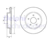 DELPHI 2x Disques de Frein Arrière Ø292 MM Ventilé pour Nissan Leaf ZE1 Electric