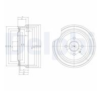 DELPHI BF367 Tambour de frein pour CHEVROLET,OPEL,VAUXHALL