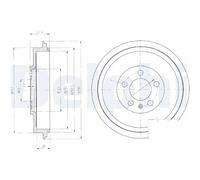 DELPHI BF406 Tambour de frein pour SKODA,VW,VW (FAW),ZHONGHUA (BRILLIANCE)