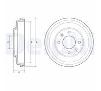 DELPHI BF598 Tambour de frein pour KIA
