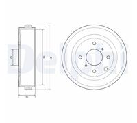 DELPHI BF616 Tambour de frein pour NISSAN