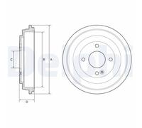 DELPHI BF618 Tambour de frein pour HYUNDAI,KIA