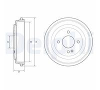 DELPHI BF633 Tambour de frein pour KIA