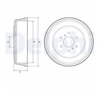 DELPHI BF641 Tambour de frein pour NISSAN