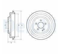 DELPHI BF667 Tambour de frein pour MG,MG (SAIC),ROEWE (SAIC)