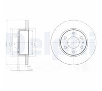 Jeu de 2 disques de frein arrière DELPHI BG4165