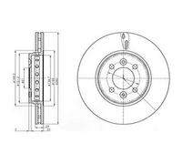 DELPHI BG4536C 2x Disque de frein Avant Ø280mm Hauteur: 44mm Épaisseur: 24mm ventilé