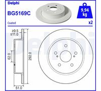 DELPHI BG5169C Disque de frein pour TOYOTA