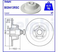 DELPHI BG9413RSC Disque de frein pour RENAULT