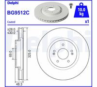DELPHI BG9512C Disque de frein pour HYUNDAI,KIA