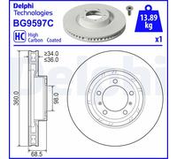 DELPHI BG9597C Disque de frein pour AUDI,PORSCHE