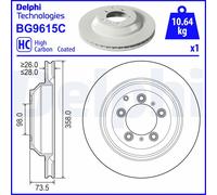 DELPHI BG9615C Disque de frein pour AUDI,PORSCHE