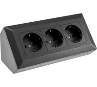 DELPHI Bloc multiprise 3 prises, couleur noir, 250 V/16 A, 3600 W, montage en saillie