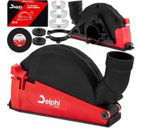 DELPHI Capot d'aspiration pour meuleuse d'angle - 125 mm - 115 mm - Flex - Couvercle anti-poussière pour meuleuse d'angle avec disque d'aspiration - Kit robuste avec adaptateurs
