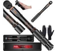 Delphi Clé dynamométrique 1/4" 2-24 Nm ±4 %, 72 dents, clé dynamométrique pour voiture, vélo, moto, torque, clé avec gants, boîte de rangement