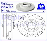 DELPHI Disque De Frein Ø340 Ventilé Avant Droit Pour Porsche 911 Cabriolet 991