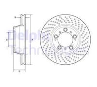 DELPHI Frein Ø330 Ventilé Arrière pour Porsche 911 Cabriolet 991 996 997