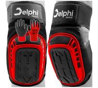 Delphi Genouillères rembourrées en gel pour le travail et le jardin - Protection professionnelle confortable pour les artisans, les carreleurs, les bricoleurs - Gants inclus