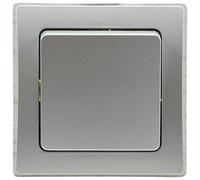 Delphi Interrupteur va-et-vient encastré 230 V avec cadre simple combinable avec cadre multiple Gris argenté