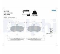 DELPHI LP1716 Kit de plaquettes de frein, disque de frein de stationnement pour
