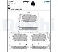 DELPHI LP3705 Kit de plaquettes de frein, frein à disque pour GENESIS,HYUNDAI,KI