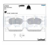 DELPHI LP3835 Kit de plaquettes de frein, frein à disque pour JAGUAR,LAND ROVER