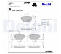 Kit de plaquettes de frein, frein à disque DELPHI LP3973