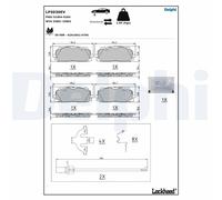 Kit de plaquettes de frein, frein à disque DELPHI LP5030EV