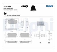 Delphi – Kit de plaquettes de frein LP5034EV – Semi-métallique – Pour Tesla Model 3 et Model Y