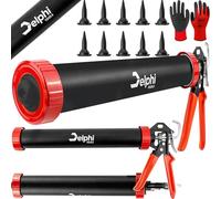 DELPHI Pistolet à cartouche 600 ml pour joint acrylique et silicone - Pistolet à colle professionnel - Pistolet à cartouche confortable - Cartouches en silicone (noir, 600 ml)