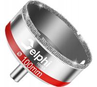 DELPHI Scie cloche diamantée ⌀ 100mm - grain de diamant 3-4 mm, pointe galvanisée pour carreaux de céramique émaillés