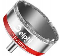 DELPHI Scie cloche diamantée ⌀ 160mm - grain de diamant 3-4 mm, pointe galvanisée pour carreaux de céramique émaillés