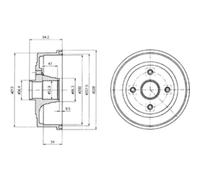 DELPHI BF472 Tambour de frein pour OPEL,VAUXHALL
