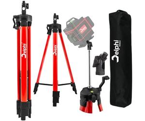 Delphi Trépied laser croix réglable 150 cm, filetage 5/8", trépied aluminium libellule intégrée, sac transport, robuste stable, inclinaison