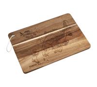 Delphin CarpBoard Planche à découper en bois d'acacia avec Carpe, pour Pêcheurs